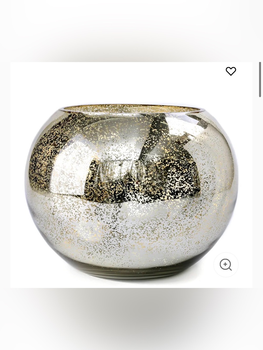 Decorative Mercury Glass Bowl - Gold Speckle